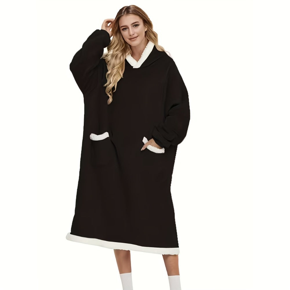 Hooded Wearable Blanket – Double-Sided Flannel Suede Hoodie Blanket for Women & Men, 500gsm Oversized Warm Cozy Sweatshirt - product image 10