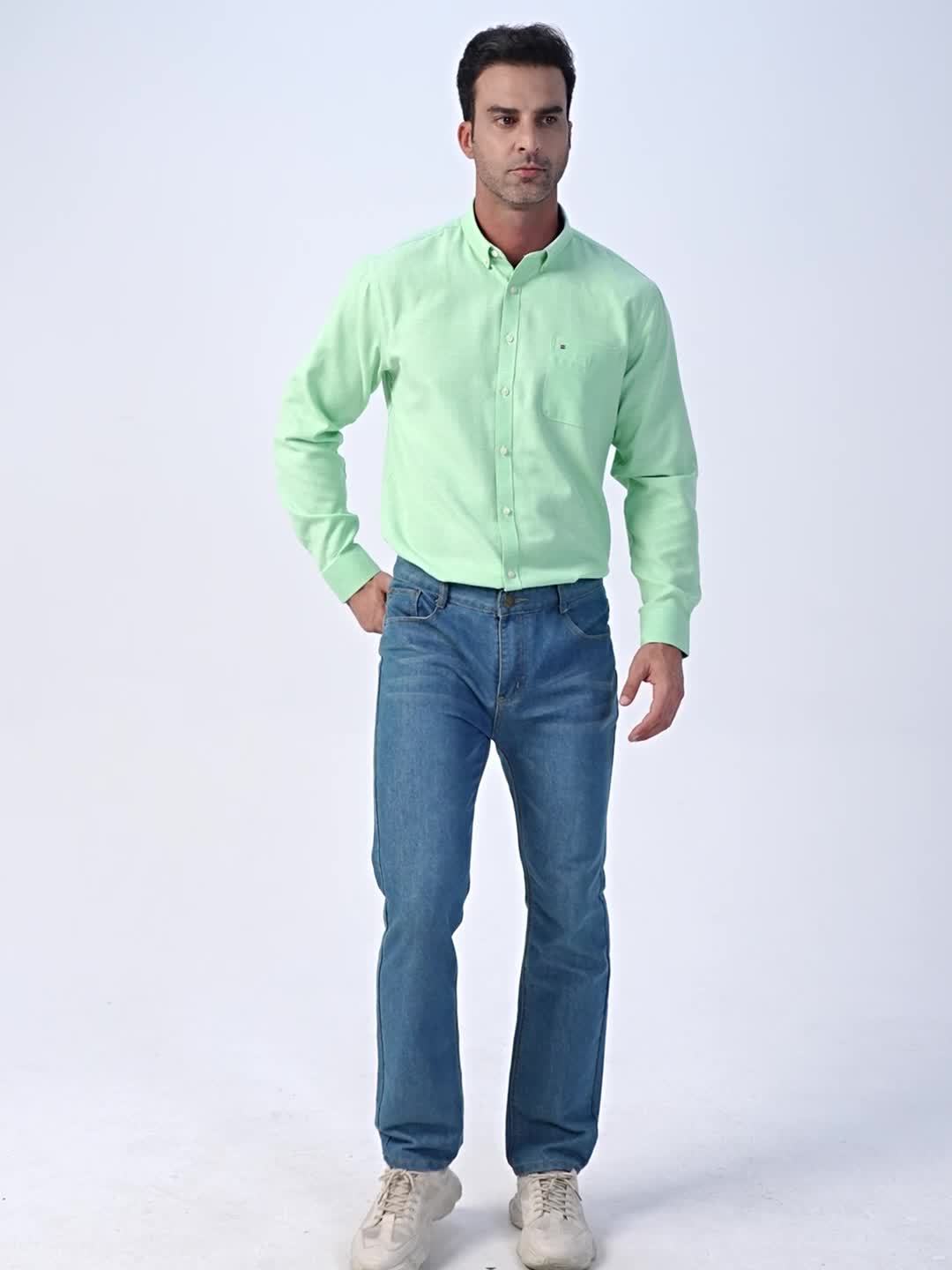 Men's Cotton Blend Dress Shirt, Casual Lapel Collar, Non-Stretch Solid Color, Regular Long Sleeve, Single Breasted Placket, Regular Fit, for Spring/Fall - product image 11