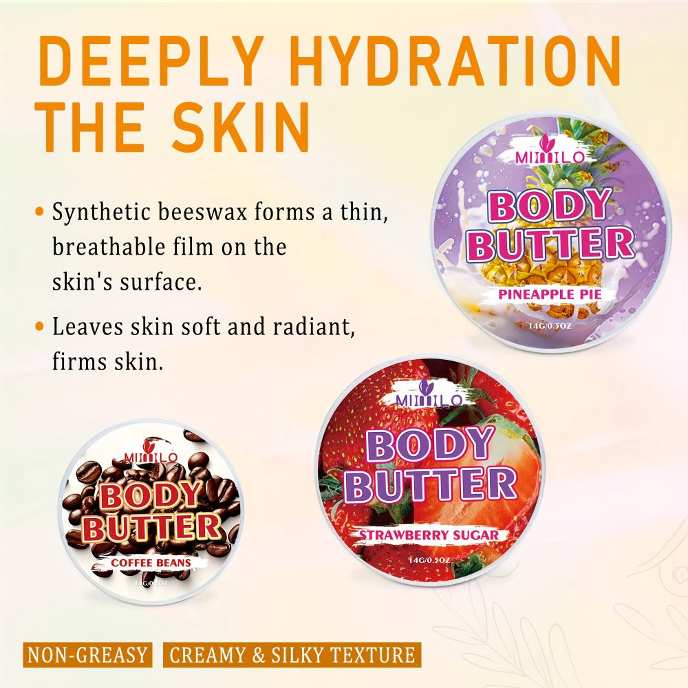 Fruity Body Glaze Set 8 Scents 100g×2 – Pineapple Coconut Strawberry Coffee Peach Doughnut Birthday Cake Non-Greasy All-Day Moisturizing Travel Size Body Lotion Gift for Women - product image 2