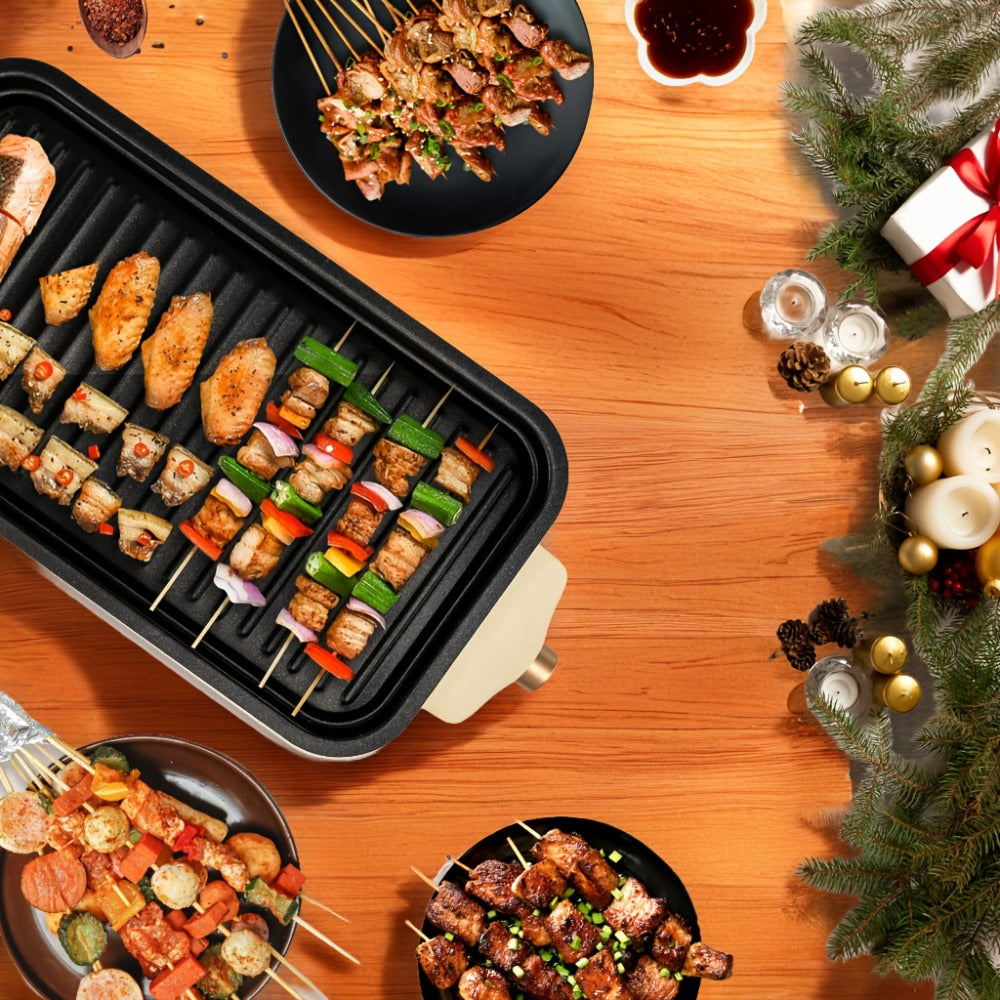 Indoor Electric Smokeless Grill 1500W – Raclette Table Grill with 3 Mini Pans, 16x9" Non-Stick Detachable Plate, Dishwasher Safe, Portable for Home Kitchen - product image 9
