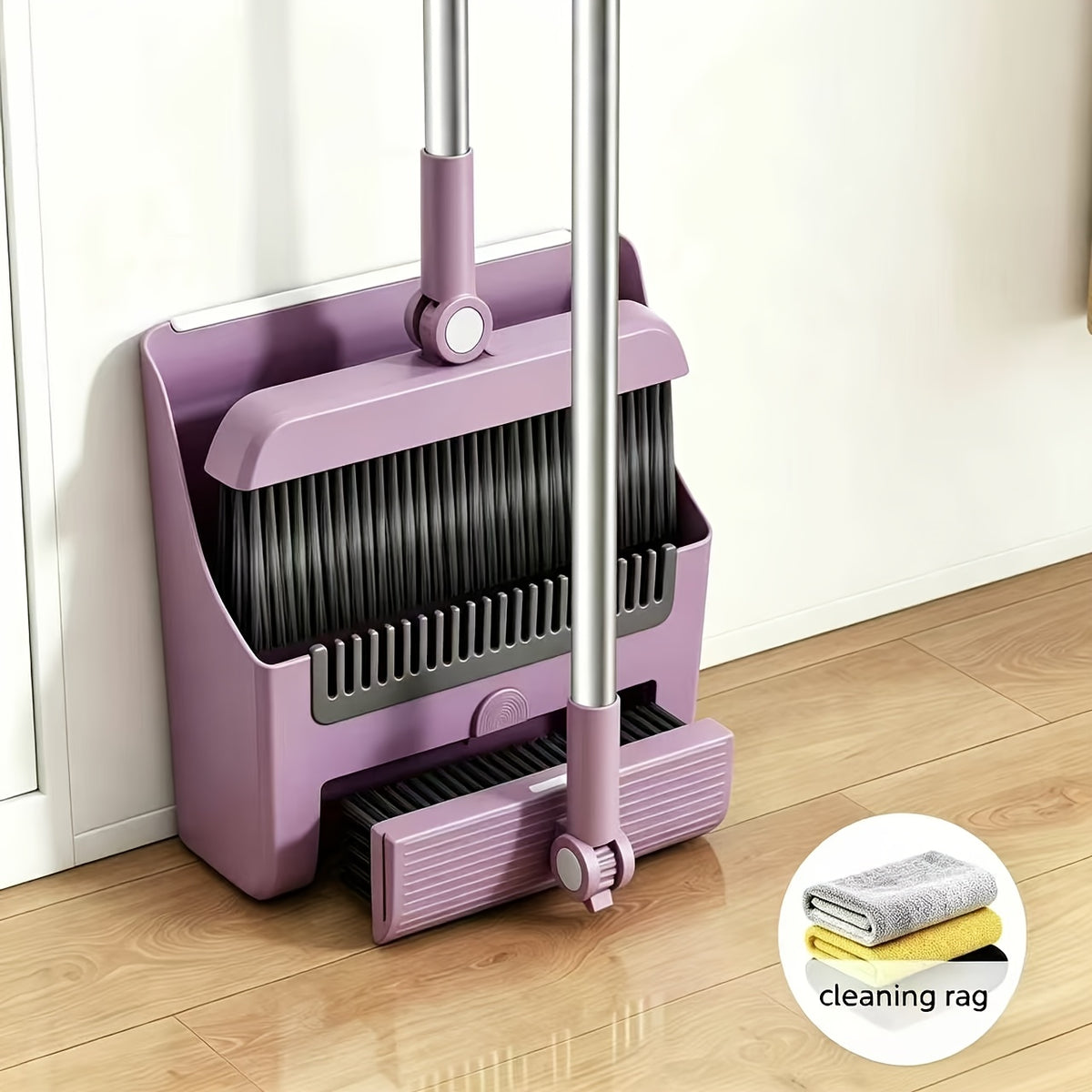 4In1/3In1/2In1 Upright Broom and Dustpan Combo, Long Handle Floor Sweeping Brush Set with Comb Teeth Dustpan, Garbage Bag Holder, Indoor Outdoor Cleaning Kit - product image 26