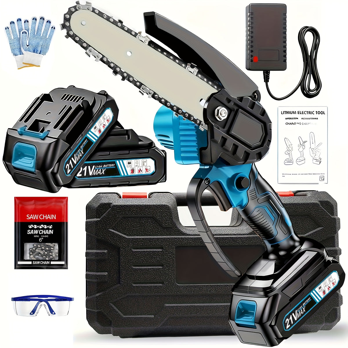 ShinyLink Cordless Mini Chainsaw Suitable for Tree Trimming, 6-Inch Handheld Electric Chainsaw with Battery, Lightweight Portable Chainsaw for Yard Work, Wood - product image 3