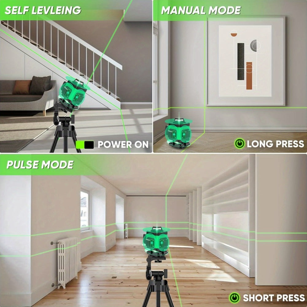 16-Line 4D Laser Level 360° Self-Leveling Cross Line Laser with Rechargeable Battery – Professional Rotary Laser for Construction, Tiling, Framing & Interior Alignment - product image 5