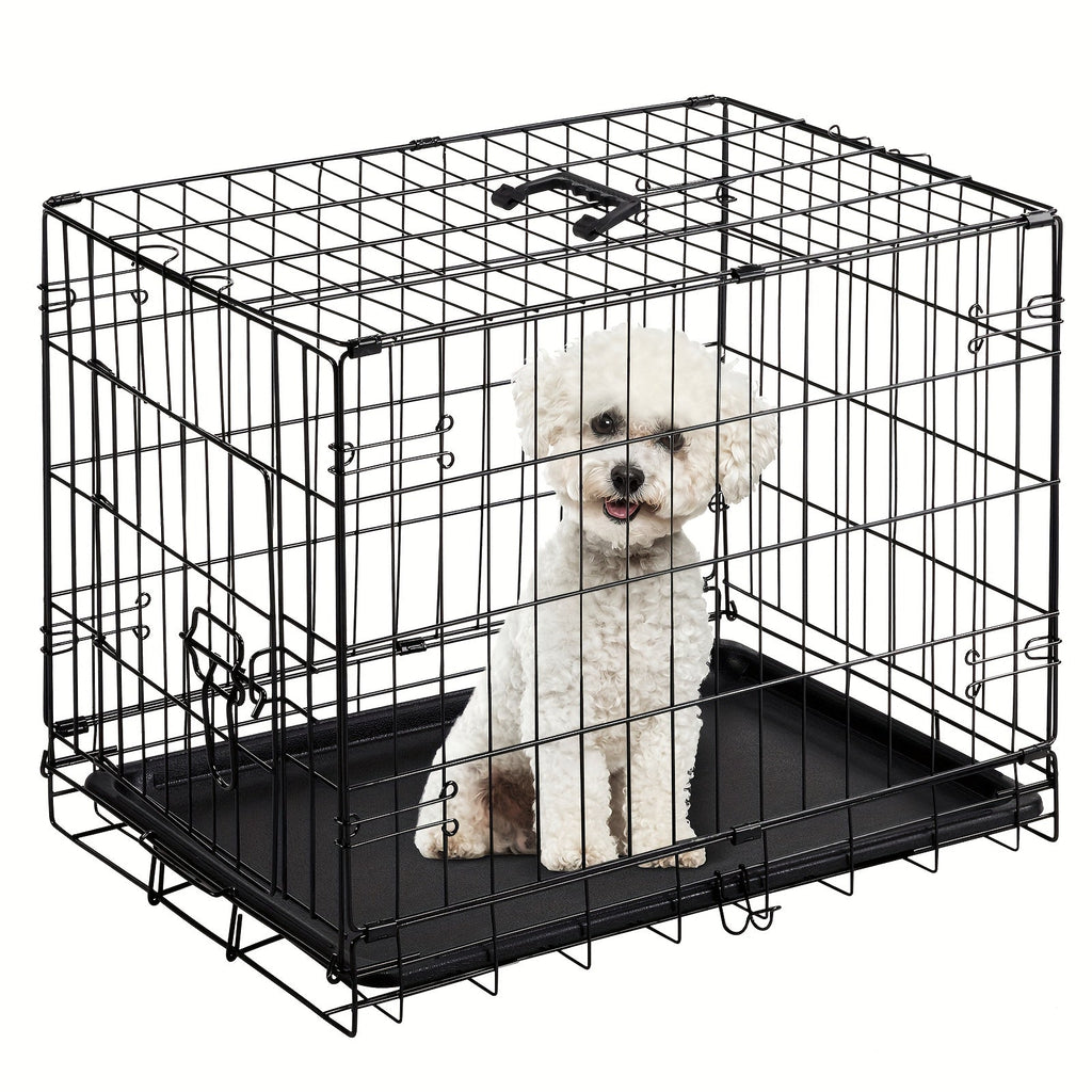 36 Inch Carry-along Reinforced Kennel for Indoor & Outdoor Use | Folding Metal Dog Crate with Divider & Removable Tray - product image