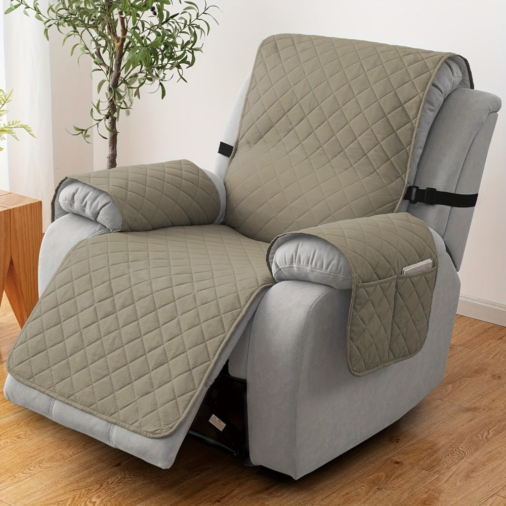 Chenille Knit Recliner Chair Cover Non-Slip Elastic Straps Drawstring Closure Pet Furniture Protector for Large Recliner 8 Colors - product image 25