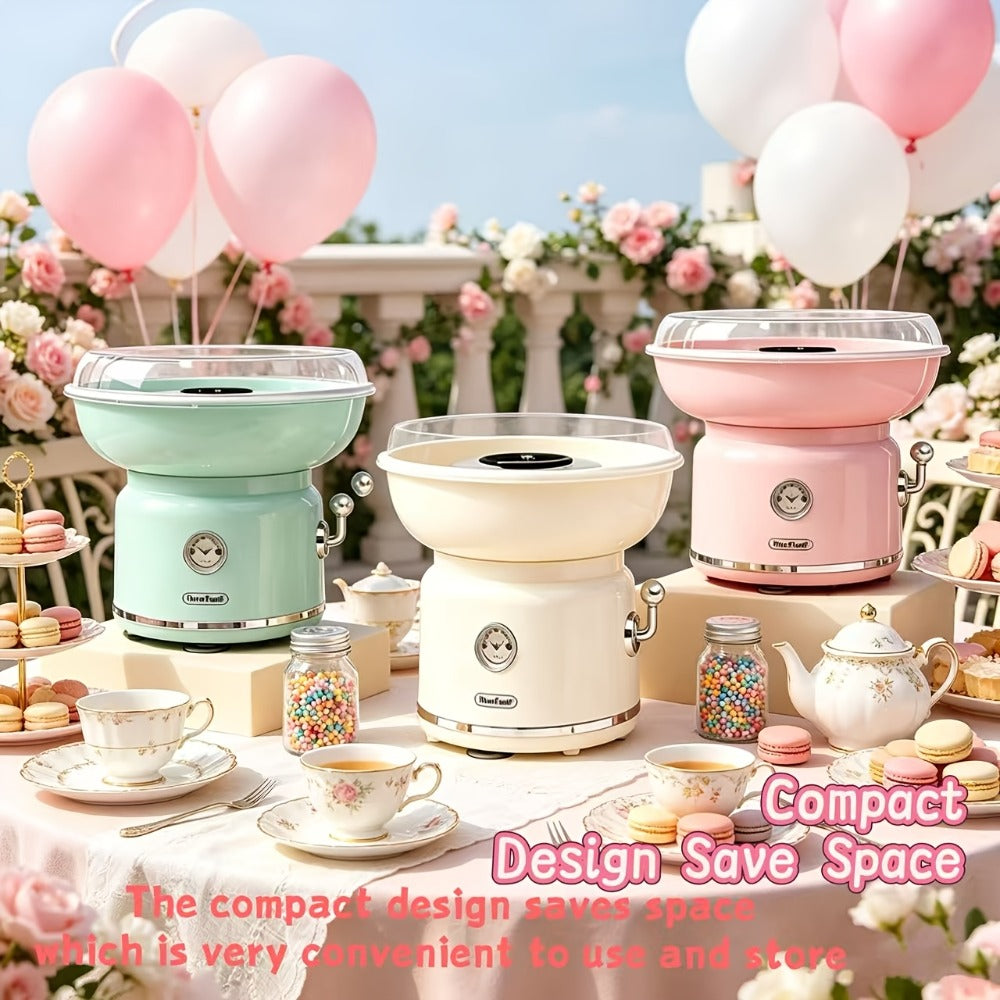 Cotton Candy Machine for Home & Commercial Use – Desktop Tabletop Floss Maker, Food-Grade Anti-Scald Design, Makes Colorful Fancy Spun Sugar, Includes Colored Sugar & Rolling Stick - product image