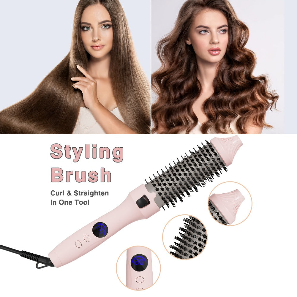 2-in-1 Hot Air Brush Straightener & Curler with Negative Ion Technology – Frizz-Free Blowout Brush with Adjustable Temp Control, Lightweight Travel Hair Styling Tool for All Hair T - product image 6