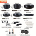 Detachable Handle Cookware Set 16 & 26 Piece Non-Stick PFOA-Free – Stackable Space-Saving Pots and Pans | Oven Safe 480°F Induction Compatible | RV Camping Kitchen Cooking Set in B - product image 24