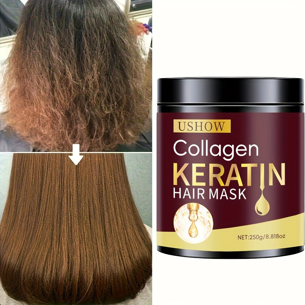 Keratin & Collagen Deep Repair Hair Mask 250g — Intensive Split End Protection & Nourishment for Dry Damaged Hair | Softens, Strengthens & Restores | Salon-Quality Treatment for Wo - product image 2