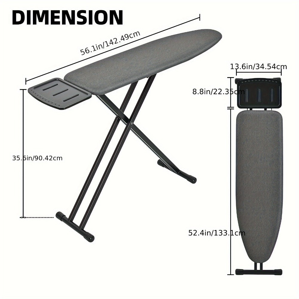 Full Size Ironing Board 43x13 In with Iron Rest, Adjustable Height & Thick Heat-Resistant Padded Cover, Sturdy Anti-Skid Metal Legs, Lightweight Freestanding Iron Board for Home La - product image 3