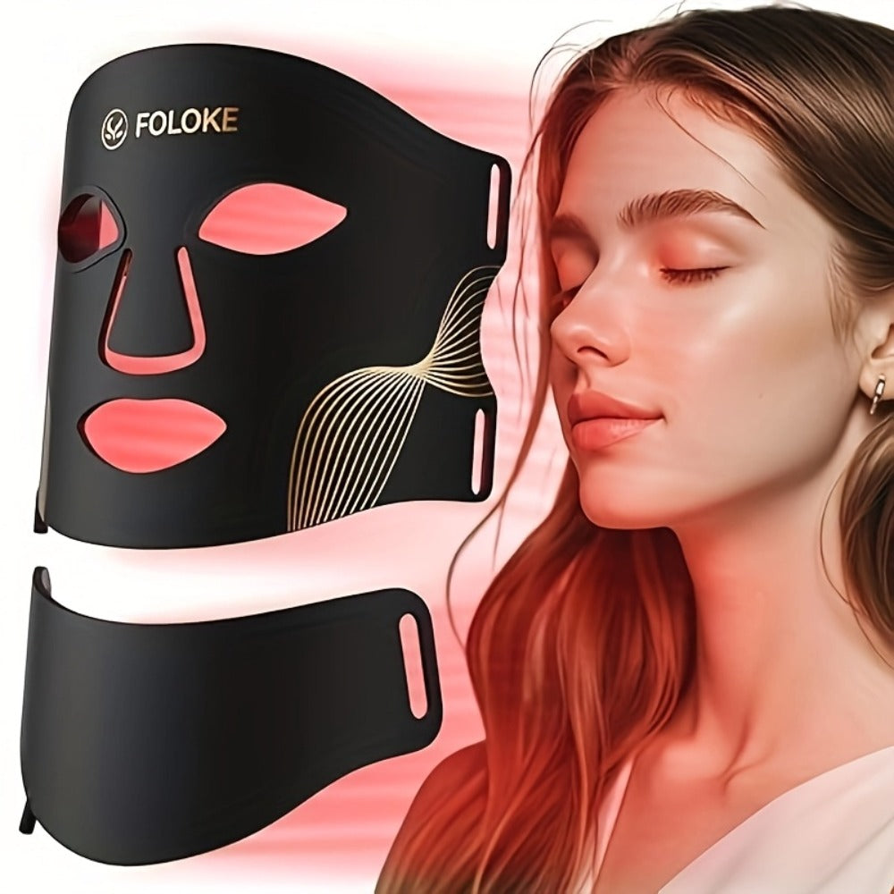LED Light Therapy Face Mask 7 Color Red Light FDA Cleared Face and Neck Mask for Acne Whitening Anti-Aging Collagen Renewal Hydration Skin Care Home Use Rechargeable Portable - product image