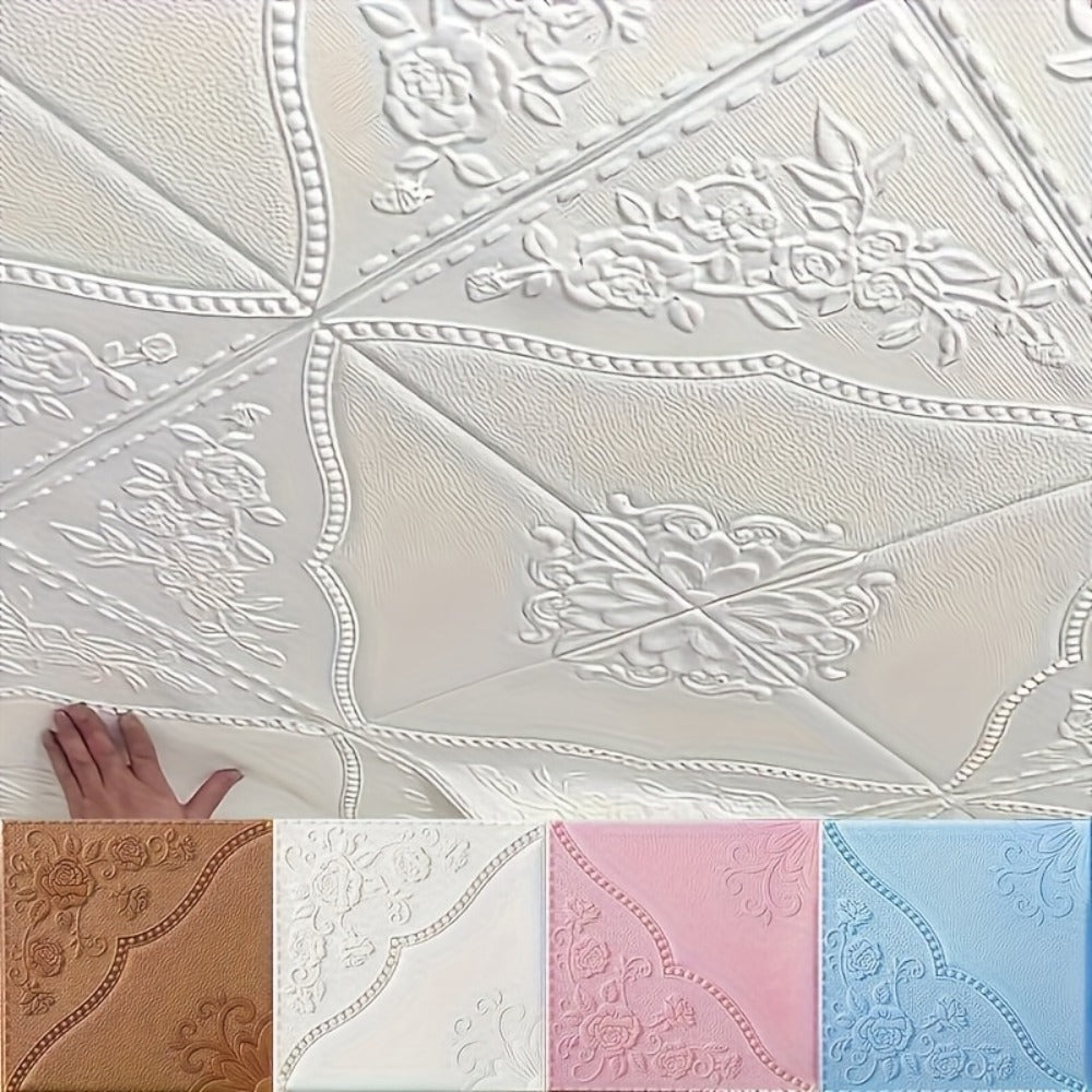 Peel and Stick Tile Stickers 13.78x13.78in Self-Adhesive Glam Plaid Pattern Wall Tiles for Kitchen Bathroom Living Room – 50pcs PVC Waterproof Removable Backsplash Decor - product image 2