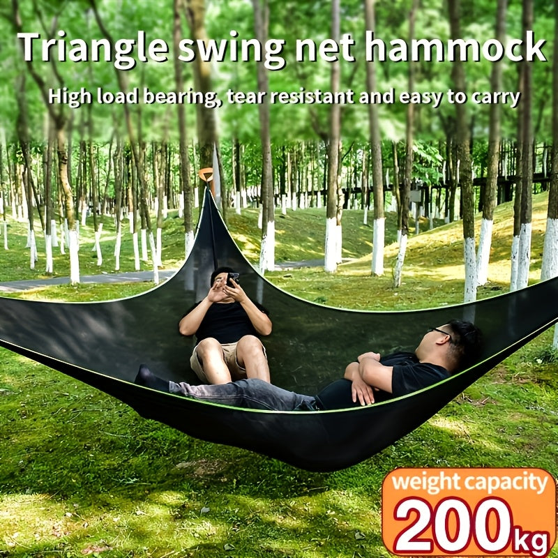 Outdoor Triangle Hammock Multi-Person – Sturdy Hanging Hammock for Adults & Kids – Large Aerial Tree Tent, Mesh Swing Camping Hammock for Backyard, Camping - product image