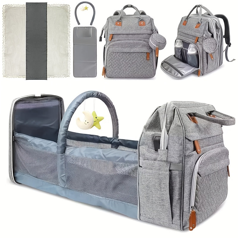 Diaper Bag Backpack, Diaper Bags, Shower Gifts, Multifunctional Diaper Backpack Large Capacity, (Heather Grey), Items, Necessitied - product image