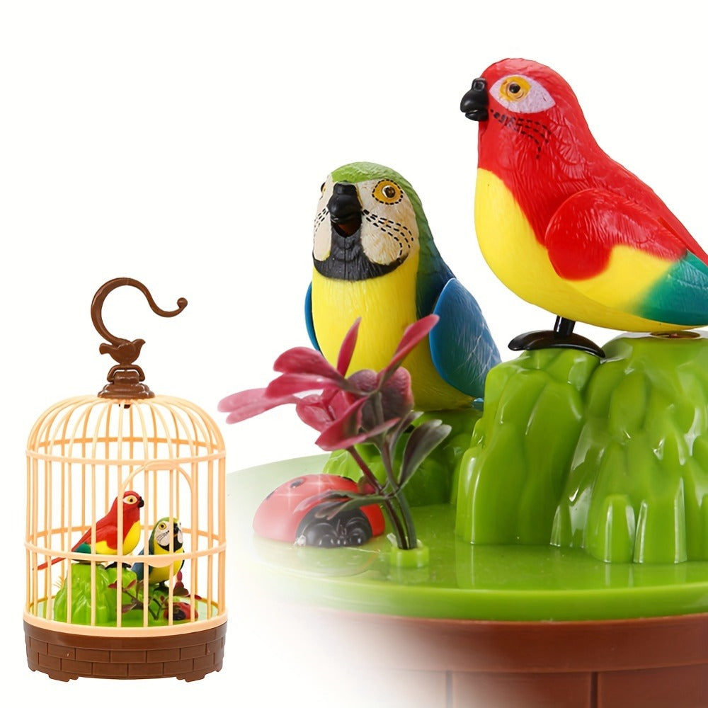 Chirping & Wing-Fluttering Parrot, Interactive Sound-Responsive Animal Toy, Battery Powered, Birthday Christmas Gift for Kids Boys Girls – Mini Voice-Activated - product image 5