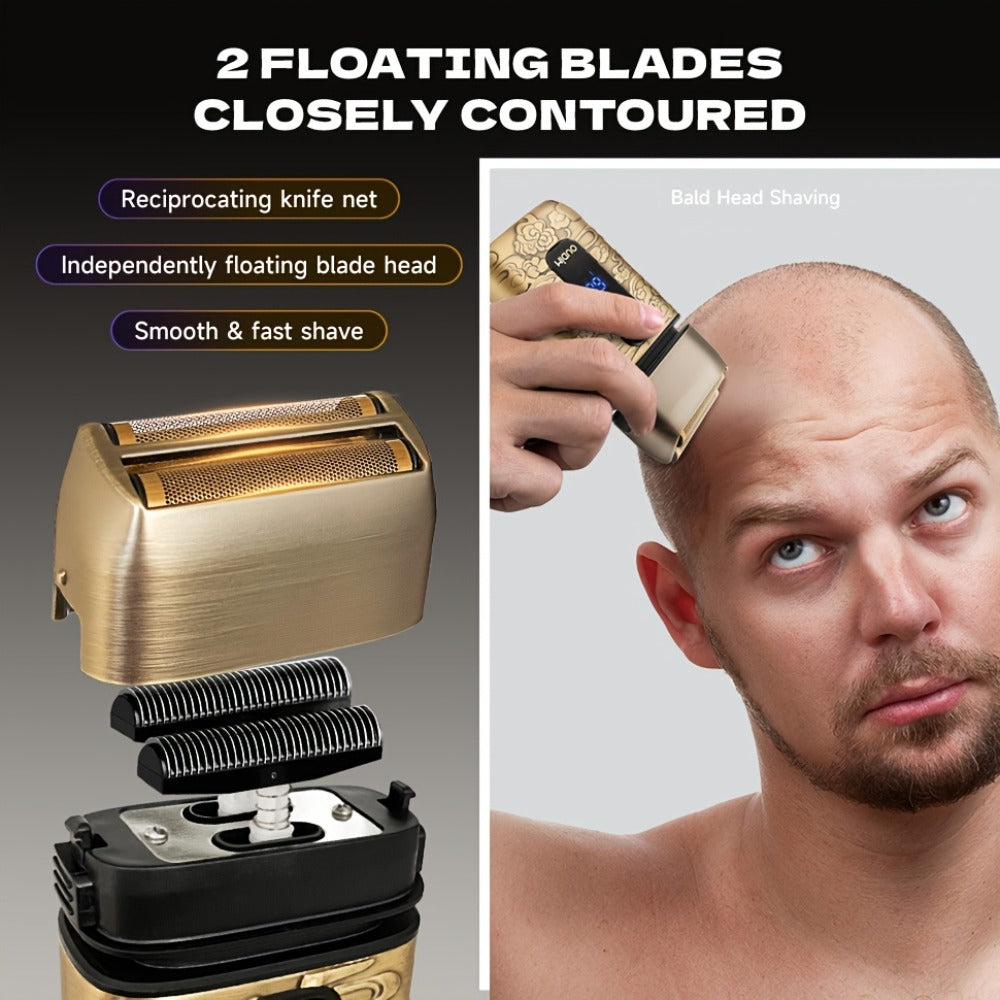 Cordless Electric Foil Shaver Grooming Kit for Men with Barber Shears Beard Mustache Trimmer Bald Head Razor Haircutting Set Father's Day Birthday Gift for Dad Husband - product image 16