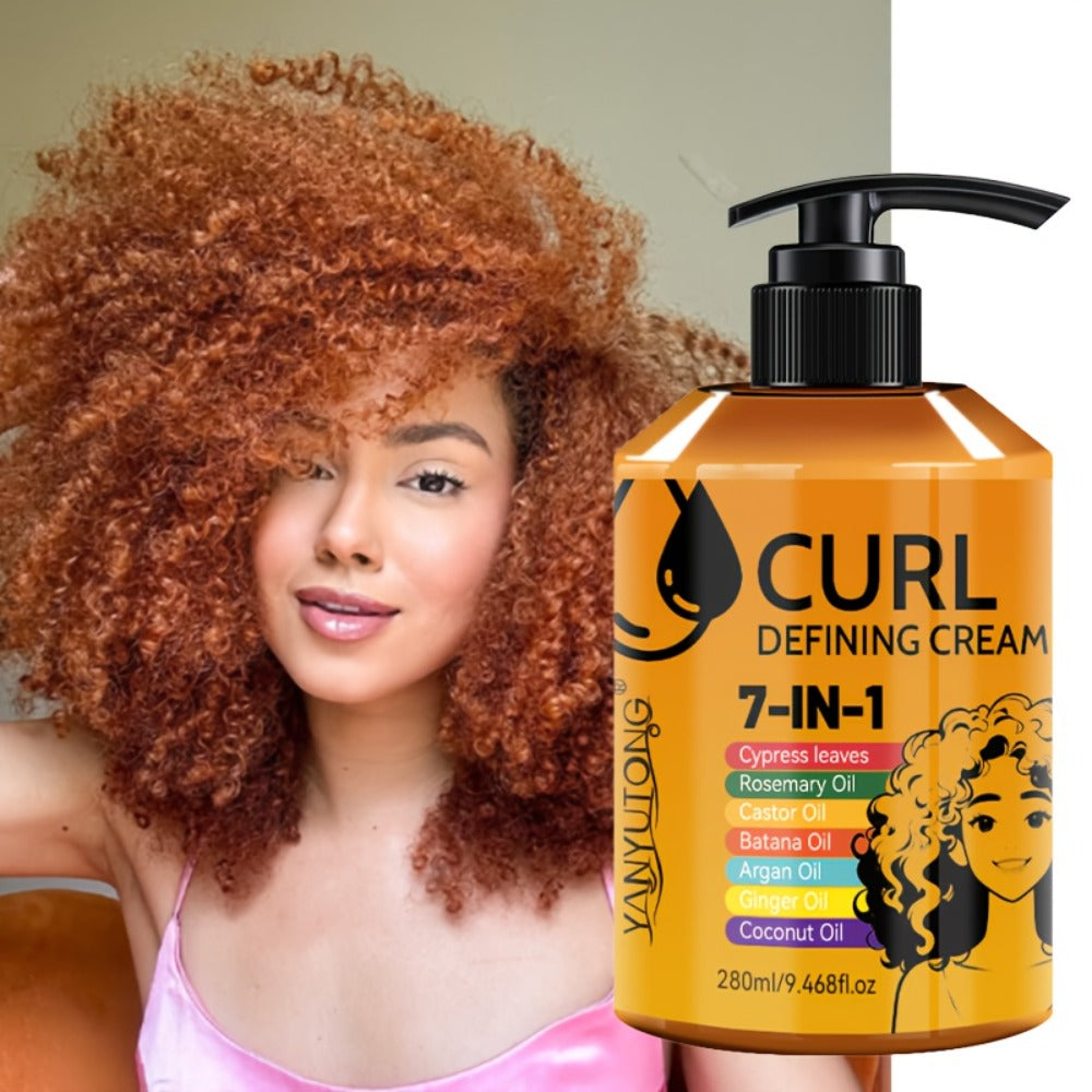 Curly Hair Styling Cream 7-in-1 Long-Lasting Hold & Flexible Definition - Frizz Control, Non-Sticky Formula, Natural Bounce for Wavy & Curly Hair, Adults, 280ml - product image 8