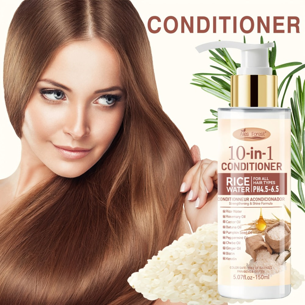 Rice Water Shampoo and Conditioner Set for Women — Fermented Rice Water 10-in-1 Hair Care for Volumizing, Anti-Frizz, Heat Protection & Damage Repair, Thicker Fuller Hair - product image 11