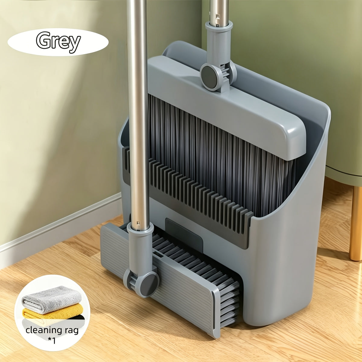 4In1/3In1/2In1 Upright Broom and Dustpan Combo, Long Handle Floor Sweeping Brush Set with Comb Teeth Dustpan, Garbage Bag Holder, Indoor Outdoor Cleaning Kit - product image 17