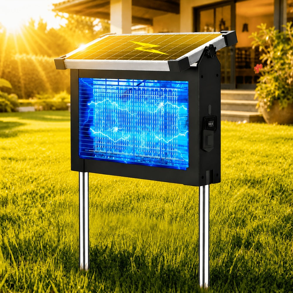 Solar Bug Zapper Outdoor 4200V – Solar Powered Mosquito Killer with Auto/Manual Dual Mode, 2100 Sq.Ft Coverage, 12H Runtime, 3-Way Charging, 10FT Cord, Safe for Family & Pets, for  - product image