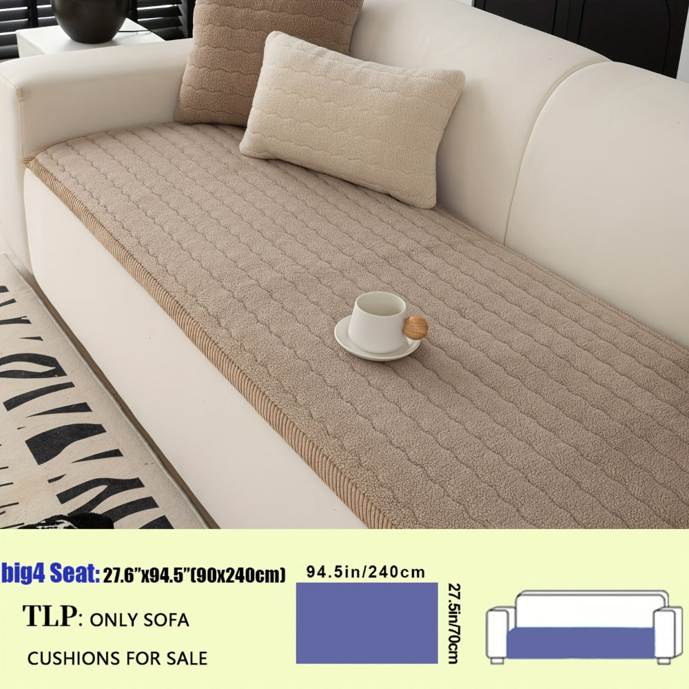 Plush Sofa Cover Bohemian Style Thickened Short Plush Non-Slip Machine Washable Pet Friendly Sofa Slipcover for Living Room Bedroom Office - Armrest Pad to 4 Seater - product image 21