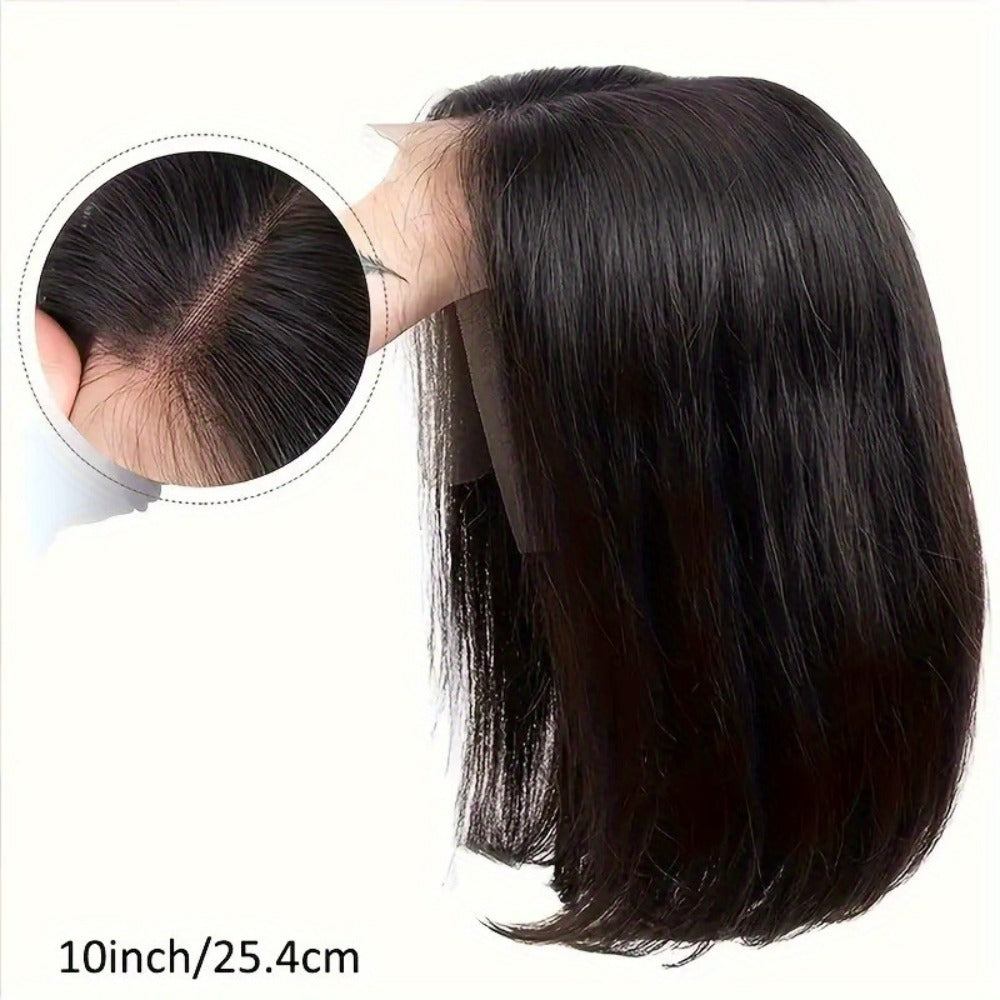 250% Density HD Lace Closure Wig Human Hair Straight Bob Glueless 4x4 Pre-Plucked Pre-Cut Natural Hairline Beginner Friendly 8-16 Inch Natural Black - product image 10