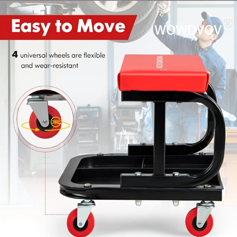 Auto Repair Bench with Roller Moving Tool Tray(Sold Separately), Wheel X Mechanical Climber 3-In-1/2-In-1 Z-Shaped Seat with 500 Pound Capacity, Foldable and - product image 13