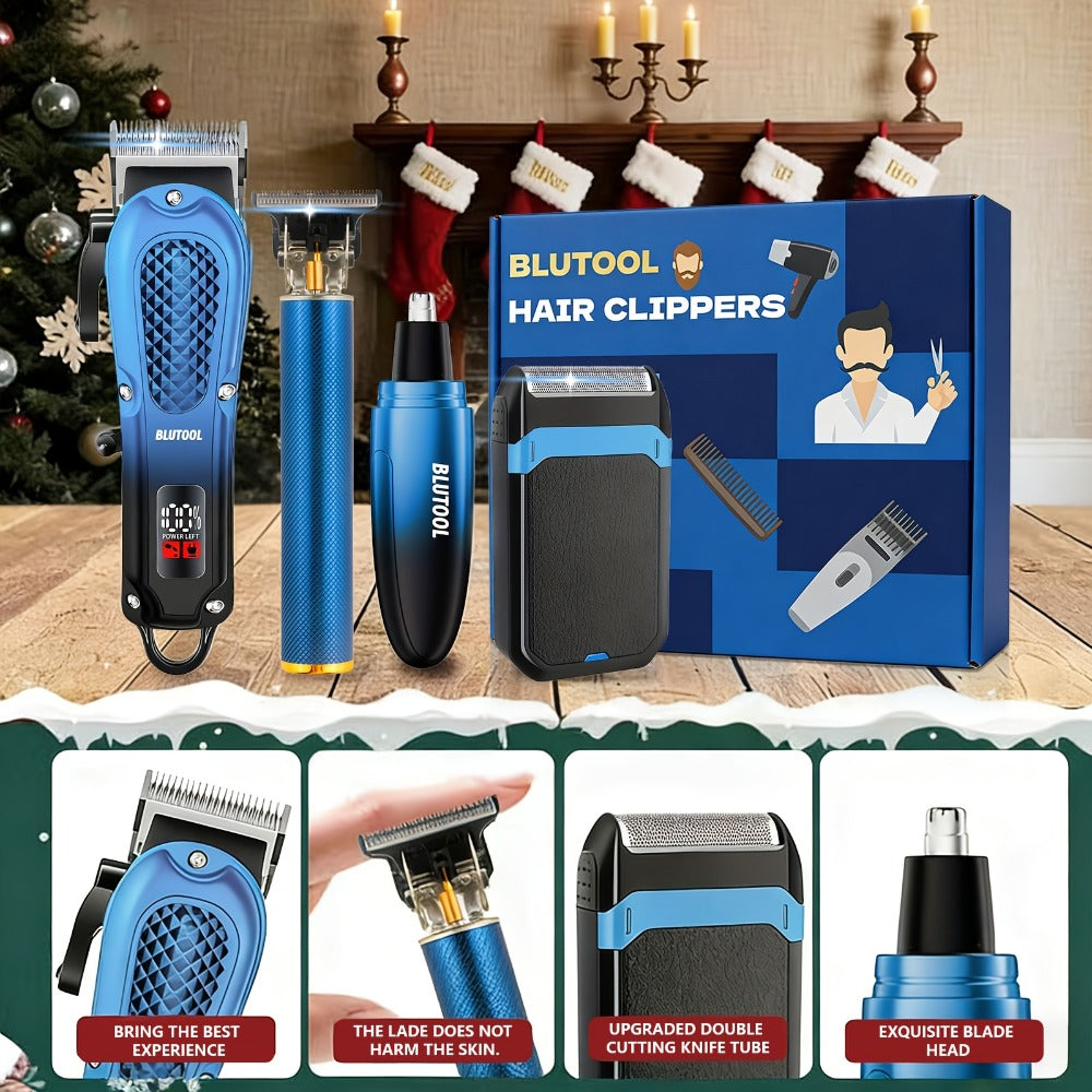 Multi-Piece Hair Clipper Kit for Men – USB Rechargeable Cordless Electric Trimmer Set, 2-Piece & 4-Piece Home Travel Barber Tool, Black Blue Gold Grooming Gift - product image 10