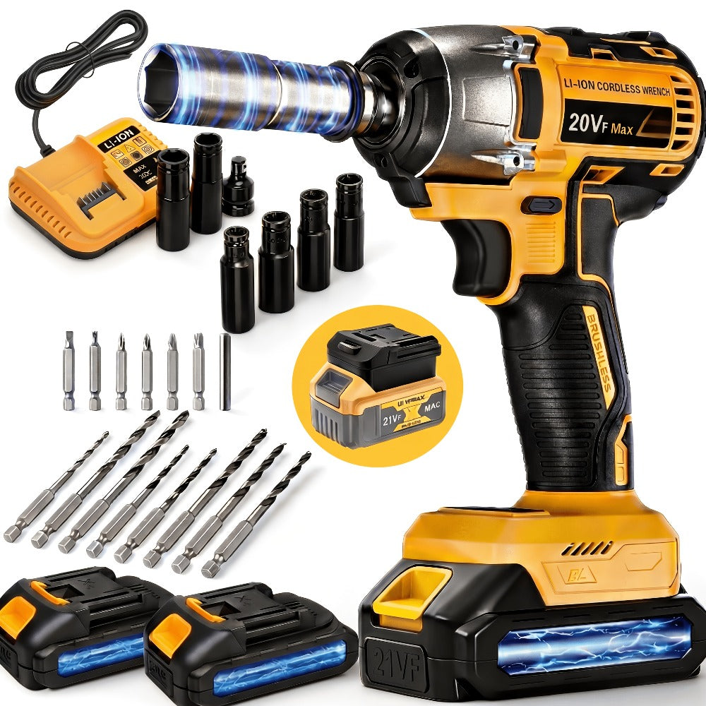 Cordless Impact Wrench 1/2 Inch Brushless – 450N.m 259Ft-lbs High Torque Impact Gun, 3300RPM Variable Speed, 12 Sockets, Fast Charger & Dual Battery Options for Auto Repair & Home  - product image 11