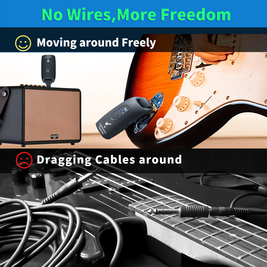 Wireless Guitar System 2.4Ghz Built-In Rechargeable Lithium Battery 270° Rotate Audio Wireless Transmitter Receiver for Guitar Bass Violin Keyboard - product image 2