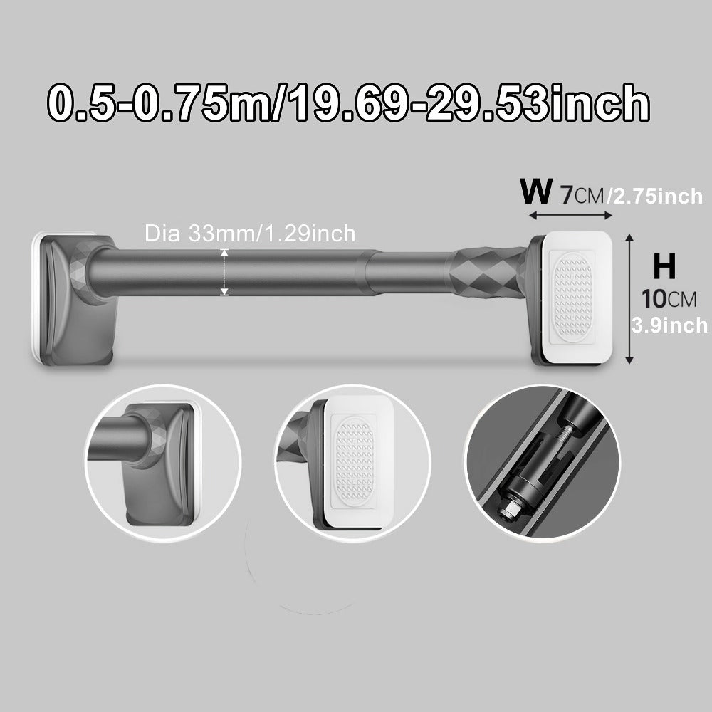 Telescopic Curtain Rod No Drill 15.75"-196.85" Adjustable Shower Curtain Rod 33mm for Large Windows - product image 30