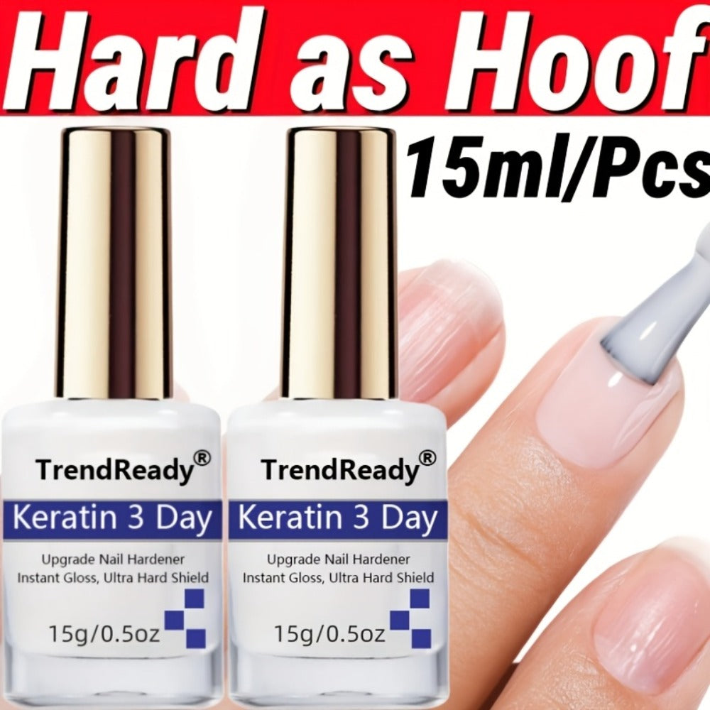 Nail Hardener for Weak Brittle Splitting Nails 2 Pack - Extra Strong Fast Drying Long Lasting White Nail Strengthener with Vitamin E Base Coat Manicure Treatment for Women Nail Car - product image