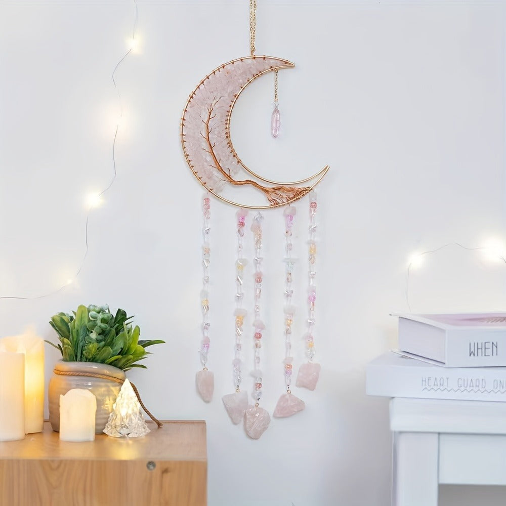 Dreamcatcher Moon Suncatcher Wall Hanging – Handmade Boho Wind Chime Pendant for Indoor Outdoor Garden, Courtyard & Party Decor – Christmas & Birthday Gift - product image 4