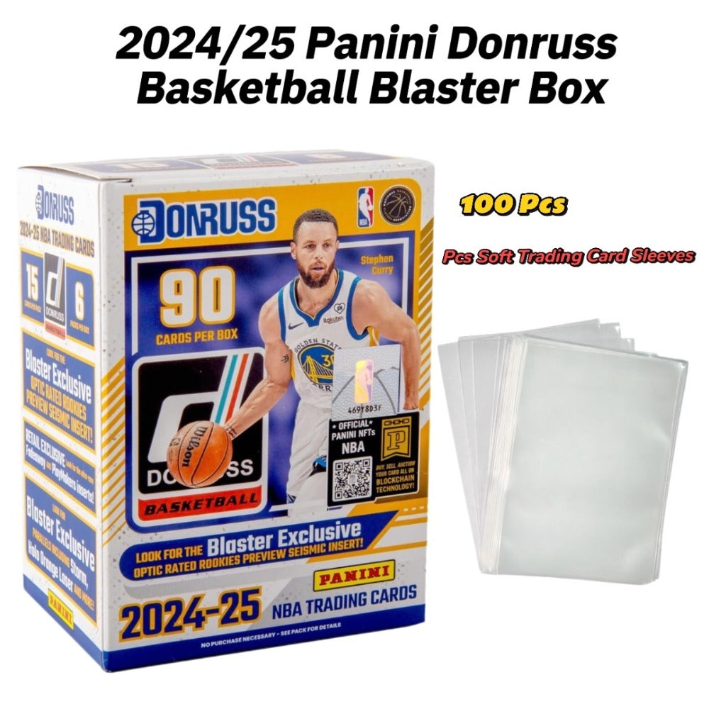 Factory Sealed 6 Packs 90 Cards, Holo Laser Rookies & Inserts, Collector Gift for NBA Fans + 25ct Toploaders – NBA Blaster Box 2024-25 Panini Donruss Basketball
