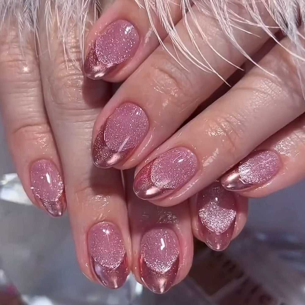 Ice Pink Almond Press On Nails 96 Pieces 4 Packs – Gradient Flower Butterfly Glossy Full Cover False Nails for Women Girls | Shiny Nail Tips Daily Wear Spring Summer Bridal Wedding - product image 4