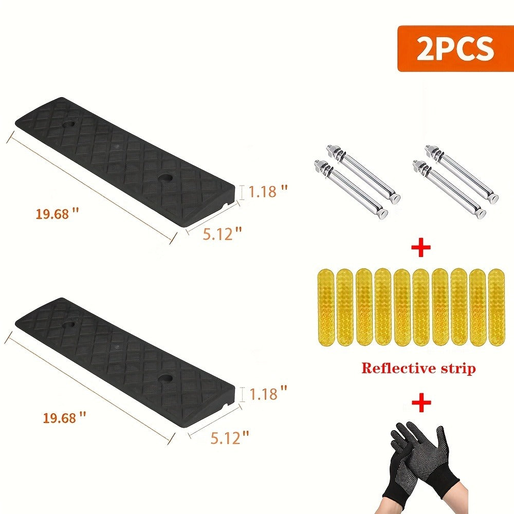 Curb Ramp 2-Pack Portable Heavy Duty Plastic Threshold Ramp Set – Lightweight, Non-Slip, for Low Floor Vehicles, Motorcycles, Wheelchairs, Driveway & Lane Loading – Multiple Height - product image 5