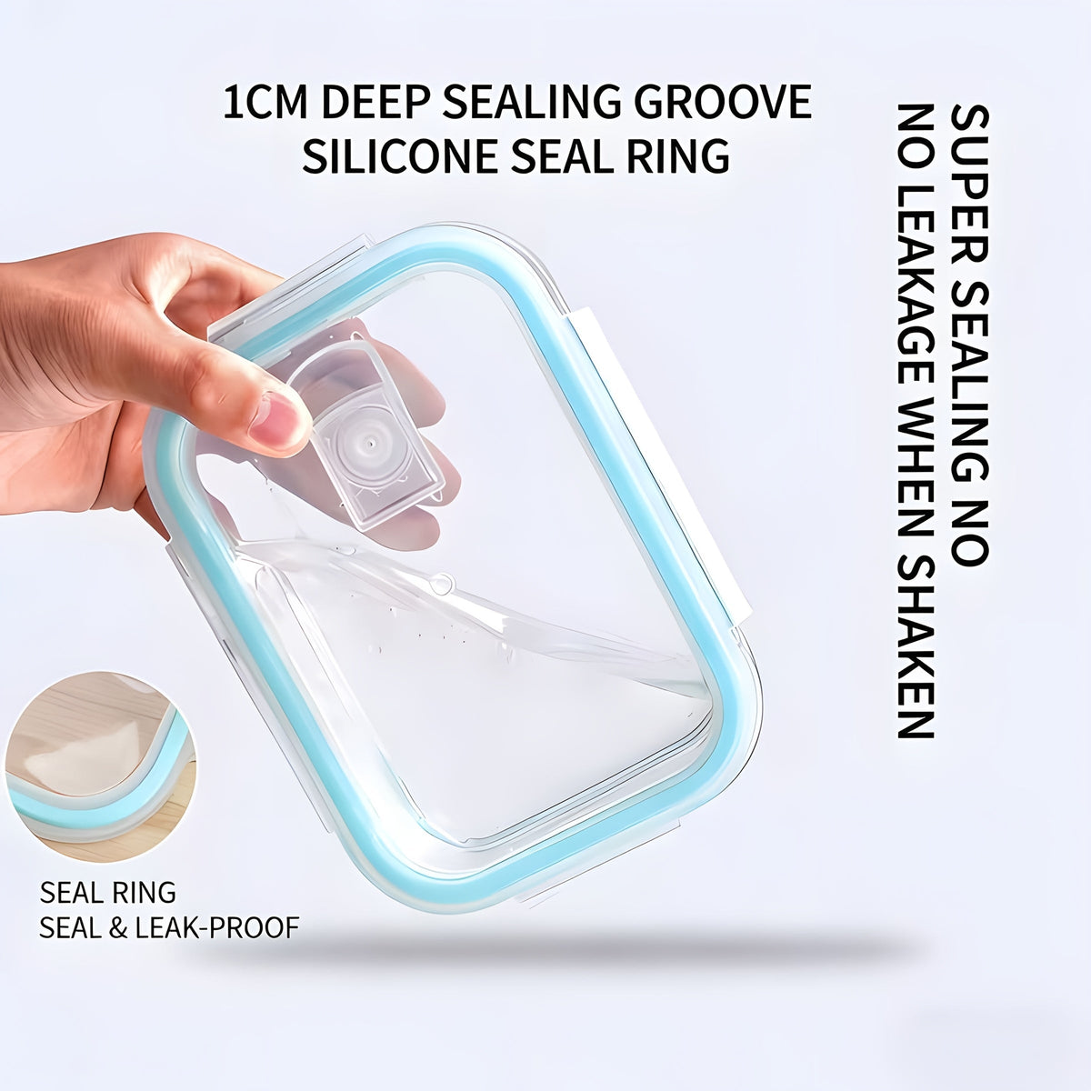 8 Lids & 8 Containers, Leak-Proof Sealed Picnic Lunch Box for Salad, Fruit, Vegetables & Sandwiches, Long-lasting Outdoor Food Prep Containers | Airtight Glass Food Storage Containers 16-Piece Set with Vented Lids