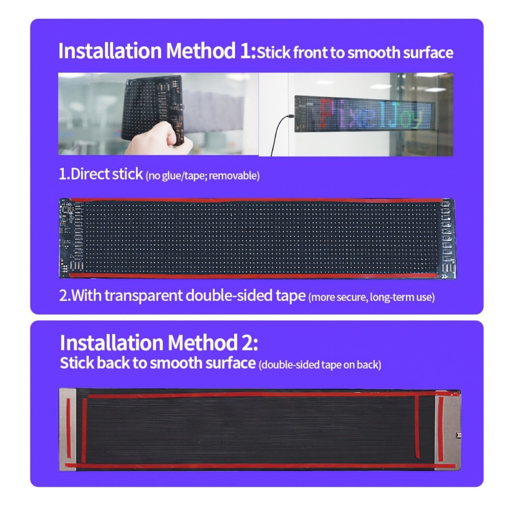 Programmable LED Sign Flexible Matrix Panel – App & USB Control, RGB Multicolor, Music Sync, Text & Animation Display for Indoor Shop, Party & Event Decoration (16×32 to 16×192) - product image 10
