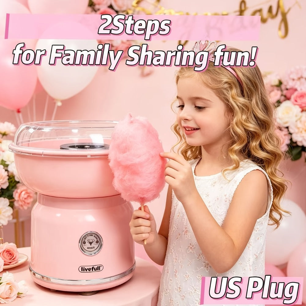 Cotton Candy Machine for Home & Commercial Use – Desktop Tabletop Floss Maker, Food-Grade Anti-Scald Design, Makes Colorful Fancy Spun Sugar, Includes Colored Sugar & Rolling Stick - product image 5
