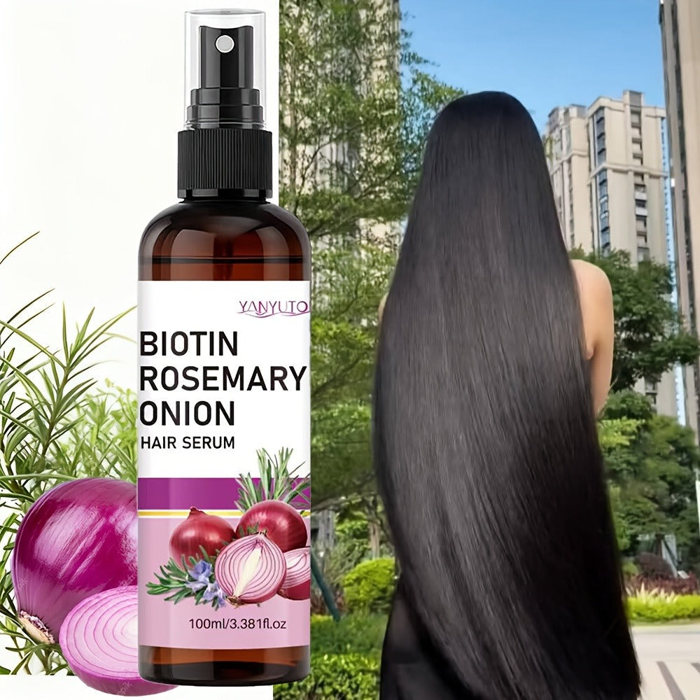 Biotin Rosemary Hair Growth Spray with Onion Extract — Leave-In Strengthening Essence Reduces Breakage Frizz Enhances Shine Scalp Health All Hair Types 100ml - product image 7