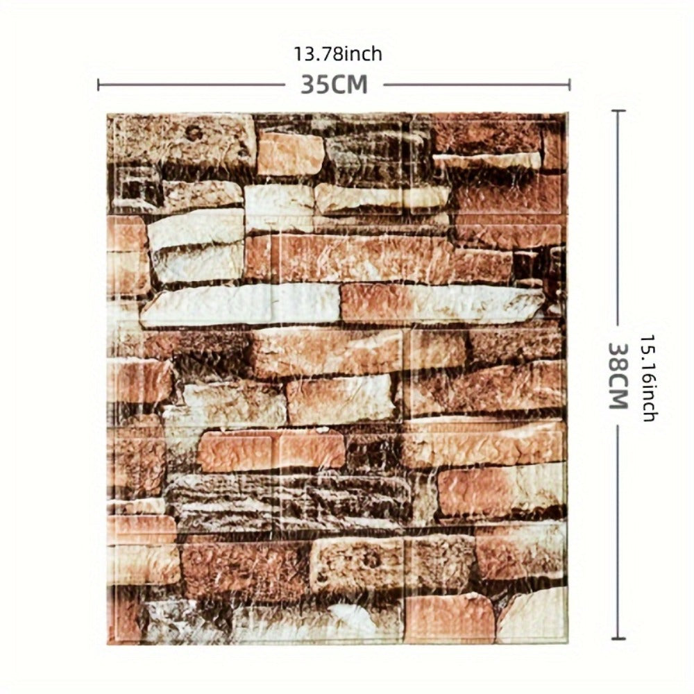 3D Foam Brick Wall Sticker 100 Pieces Self Adhesive Waterproof Soft Wallpaper Panel for Living Room Bedroom Bathroom Kitchen Home Decor White Rock Black Rock Red Marble Flower - product image 6