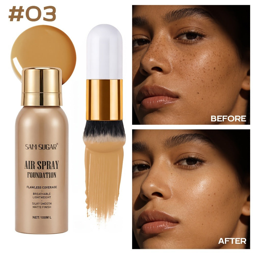 Waterproof Matte Foundation Spray Powder with Brush Set for Women - Sweat-Proof Long-Lasting Full Face Coverage Natural Finish Oil Control, 3 Shades for All Skin Types - product image 7