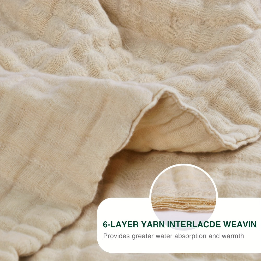 6-Layer Gauze Blanket 100% Muslin – Lightweight Breathable Cotton Throw for Couch & Bed, All Season Adult Blanket, 4 Colors - product image 10