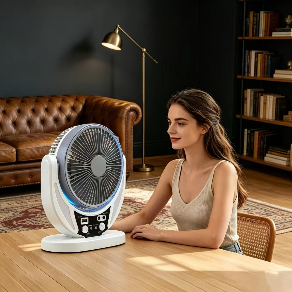 Solar Fan Portable Camping Fan with Solar Panel and USB Charging Adjustable Speed and Angle Phone Charging Function Emergency Power Outage Outdoor Travel Fan - product image 8
