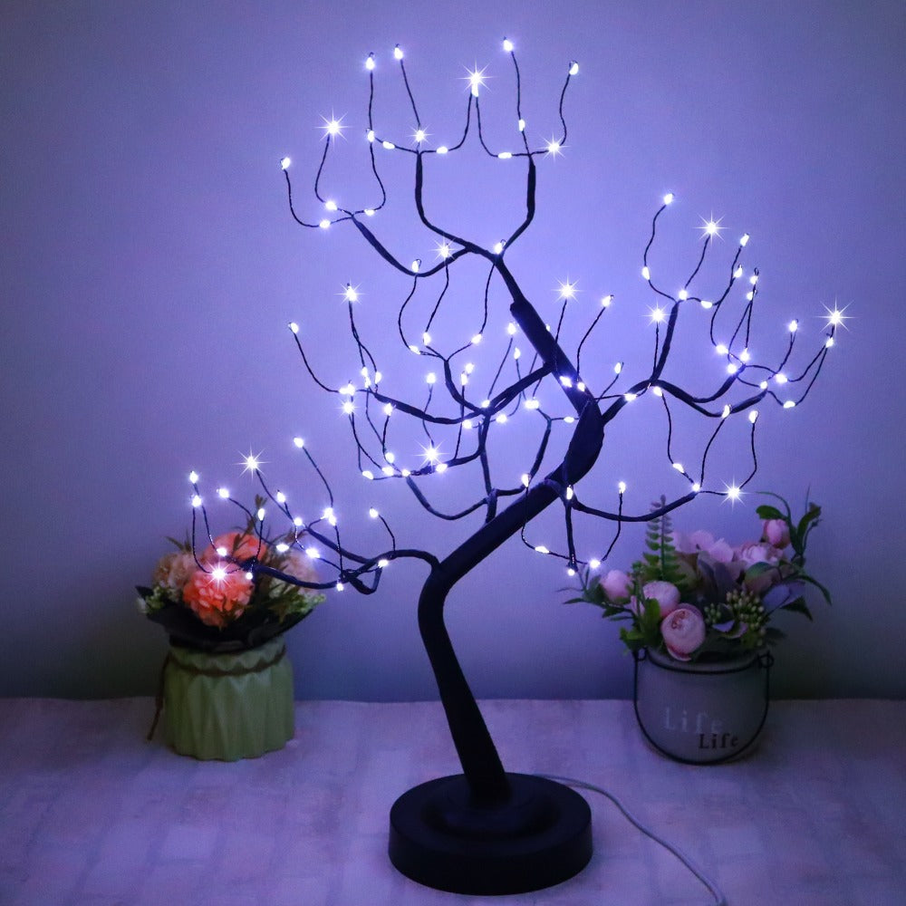 LED Tabletop Tree Light 20 Inch, 108 LED Fairy Lighted Branch Tree Lamp with 8 Lighting Modes & Timer, USB or Battery Powered Desk Decor for Bedroom Home Office Christmas Halloween - product image