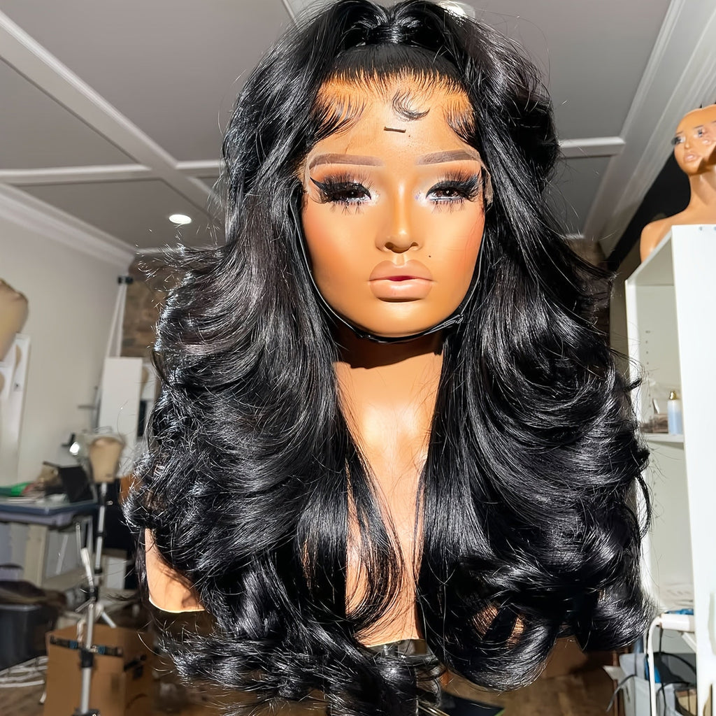 Body Wave Lace Front Wig 13x4 HD Transparent Lace 30 Inch Human Hair Glueless Bye Bye Knots Pre Plucked Natural Hairline for Women All Skin Tones Wear and Go - product image 9