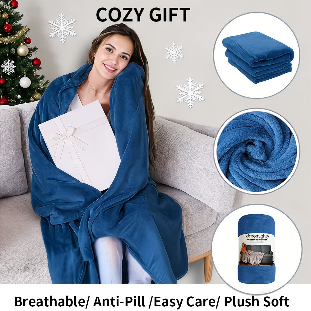 Wearable Blanket Shawl with Inner Pocket - Soft Flannel One-Piece Wrap for Adults Women Men, Cozy Sofa Travel Blanket Machine Washable, Grey Dark Blue Black - product image 12