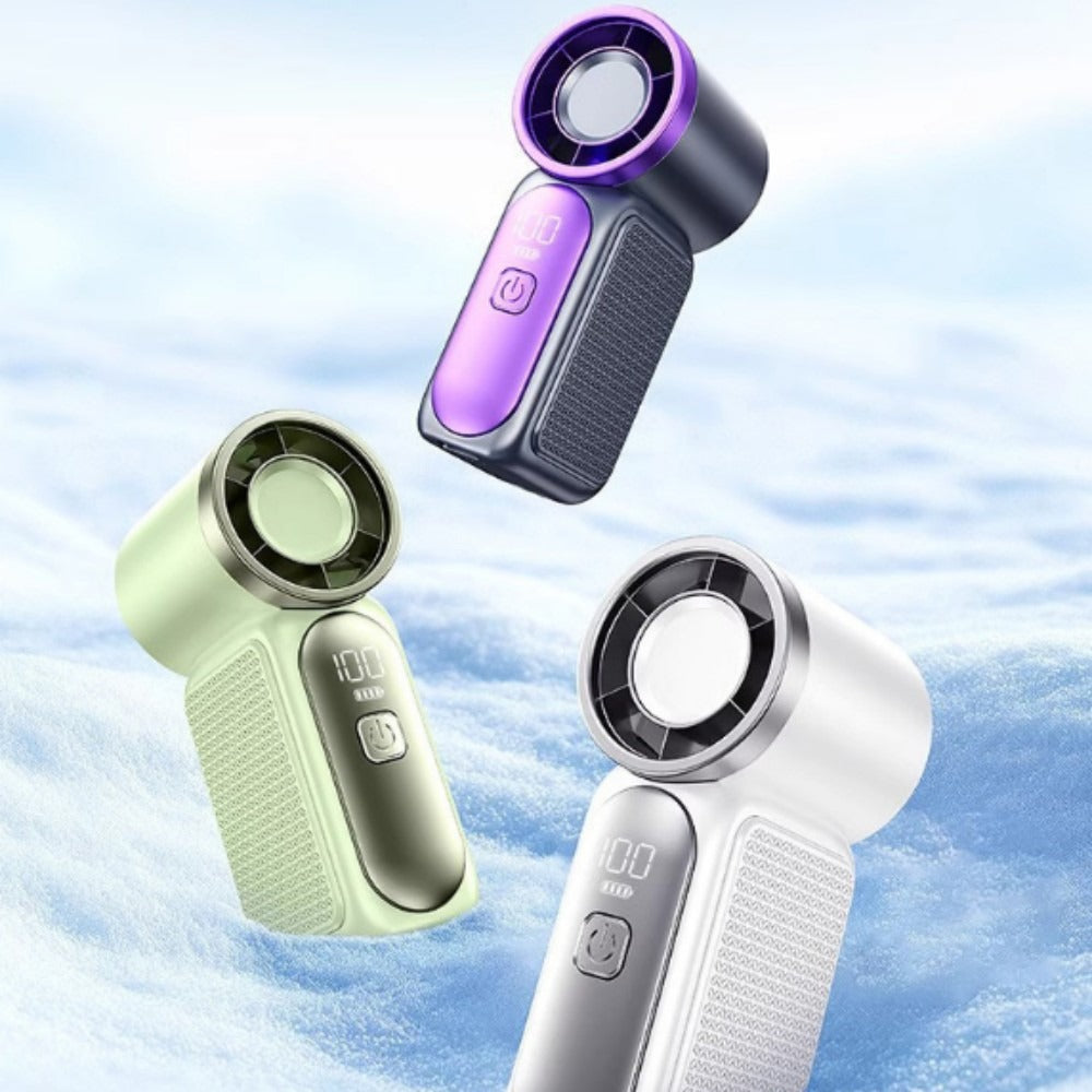 Turbine Fan Mini Handheld High Speed 100-Speed Wind Cannon USB Rechargeable Portable Outdoor Cooling Fan Compact Personal Fan for Travel Camping Sports - product image