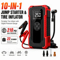 Portable Tire Inflator with Digital Pressure Gauge, Portable Air Compressor, 150PSI/210 PSI, 22 Cylinders, Built-In 12V Car Emergency Jump Starter and Battery - product image 3