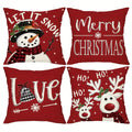 Christmas Throw Pillow Covers 4pcs Set 18x18 | Reindeer Snowman Buffalo Plaid Cushion Covers, Winter Holiday Farmhouse Home Decor, Sofa Couch Porch Patio, No Insert - product image 11